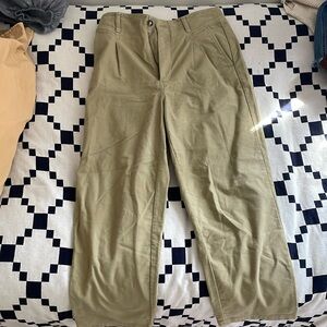 Madewell Moleskin Pleated Balloon Pants size 27 in Ash Green.